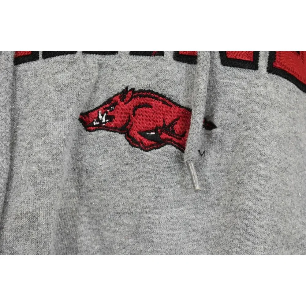 Champs Mens Gray Arkansas Embroidered Drawstring Hood Sweatshirt Front Pouch M - Picture 4 of 8